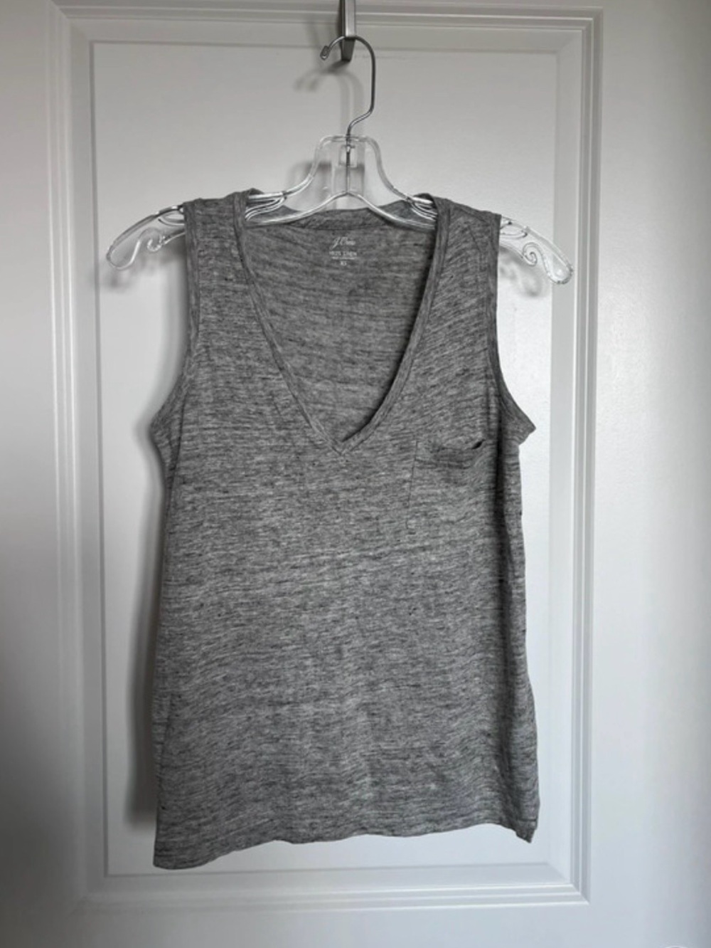 JCrew 100% linen gray tank top XS